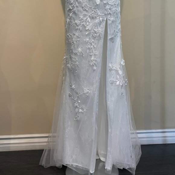 Wedding Bridal Sleeveless Party Formal Prom Long Maxi Lace up Back Dress ас7014 - Picture 7 of 9